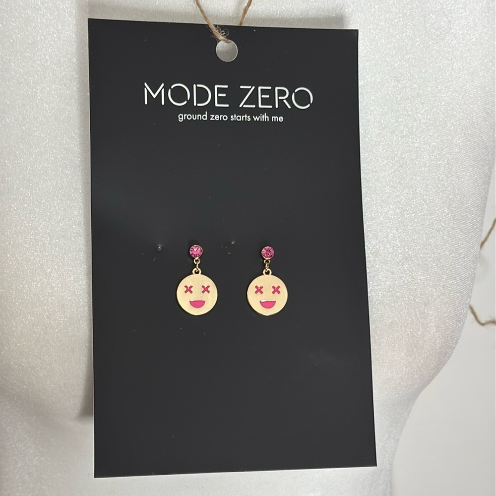 NWT Mode Zero Smiley Earrings
